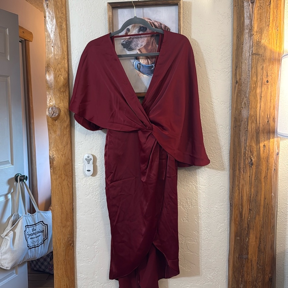 NWT ASOS cocktail satin dress with front slit